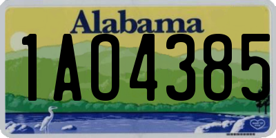 AL license plate 1AO4385