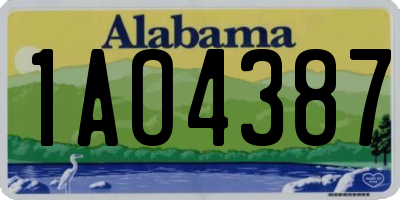 AL license plate 1AO4387