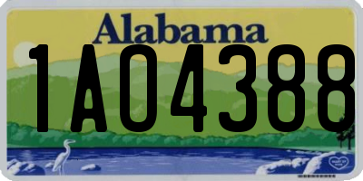 AL license plate 1AO4388