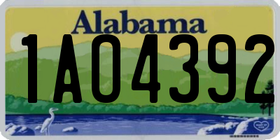 AL license plate 1AO4392