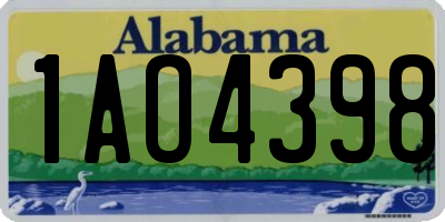 AL license plate 1AO4398