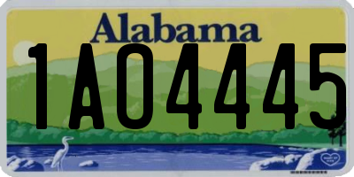 AL license plate 1AO4445