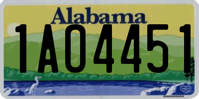 AL license plate 1AO4451
