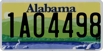 AL license plate 1AO4498