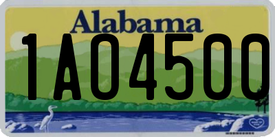 AL license plate 1AO4500