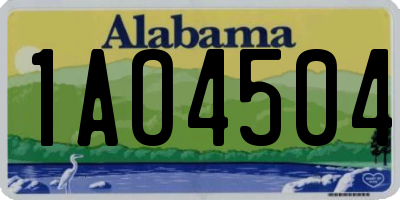 AL license plate 1AO4504