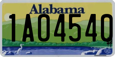 AL license plate 1AO4540