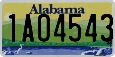 AL license plate 1AO4543