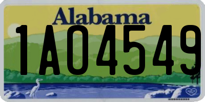 AL license plate 1AO4549
