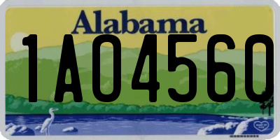 AL license plate 1AO4560