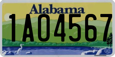 AL license plate 1AO4567