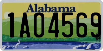 AL license plate 1AO4569