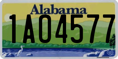 AL license plate 1AO4577