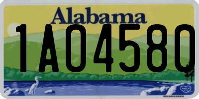 AL license plate 1AO4580