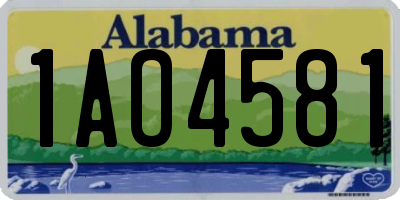 AL license plate 1AO4581