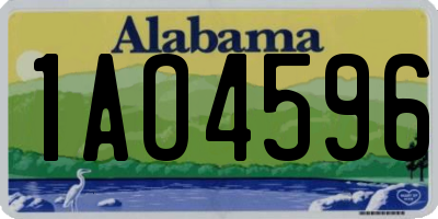 AL license plate 1AO4596