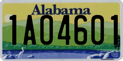 AL license plate 1AO4601