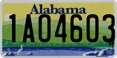 AL license plate 1AO4603