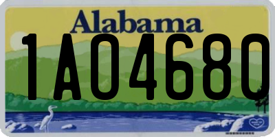 AL license plate 1AO4680