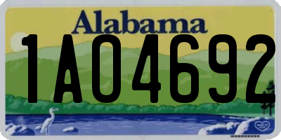 AL license plate 1AO4692