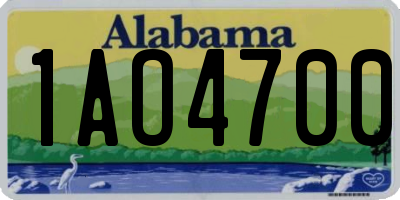AL license plate 1AO4700