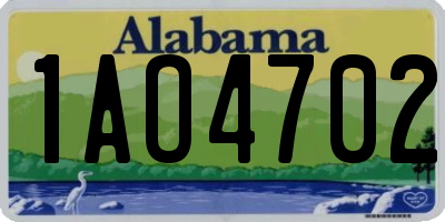 AL license plate 1AO4702