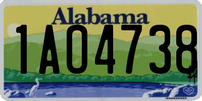 AL license plate 1AO4738