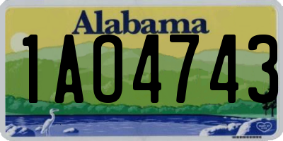 AL license plate 1AO4743