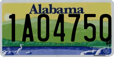 AL license plate 1AO4750