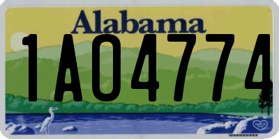 AL license plate 1AO4774