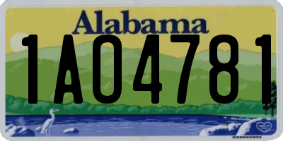 AL license plate 1AO4781
