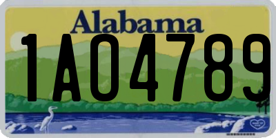 AL license plate 1AO4789