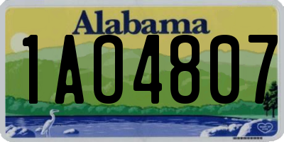 AL license plate 1AO4807