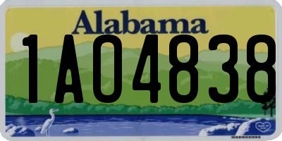 AL license plate 1AO4838
