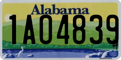 AL license plate 1AO4839