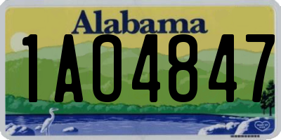 AL license plate 1AO4847