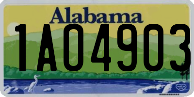 AL license plate 1AO4903
