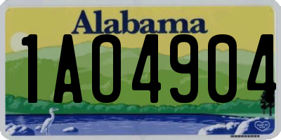 AL license plate 1AO4904