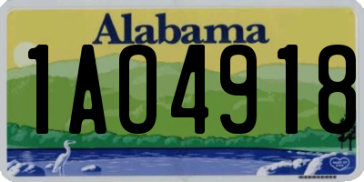 AL license plate 1AO4918