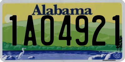 AL license plate 1AO4921