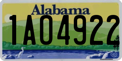 AL license plate 1AO4922
