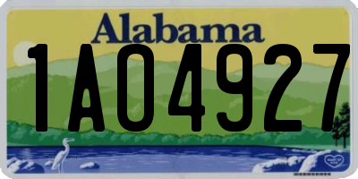AL license plate 1AO4927