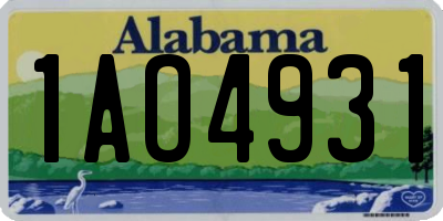 AL license plate 1AO4931