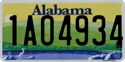 AL license plate 1AO4934