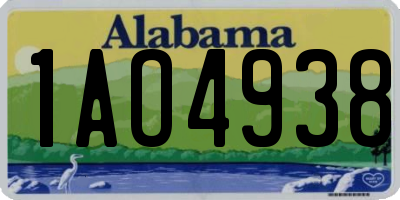 AL license plate 1AO4938