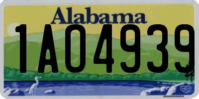 AL license plate 1AO4939
