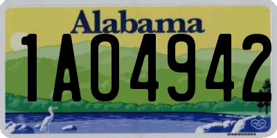 AL license plate 1AO4942