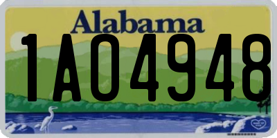 AL license plate 1AO4948