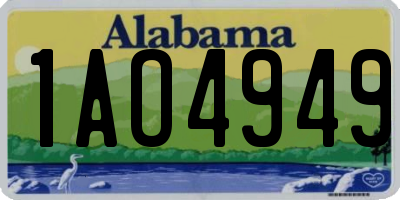 AL license plate 1AO4949