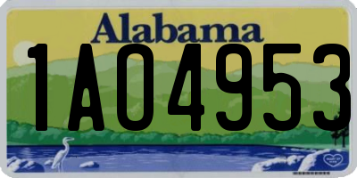 AL license plate 1AO4953